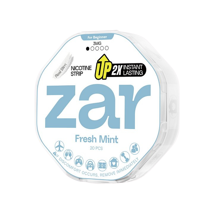 Oral zar Airpouchzar nicotine pouches zar pouch zar pouches Fresh Mint 3mg nicotine strength Just 0.1mm super thin