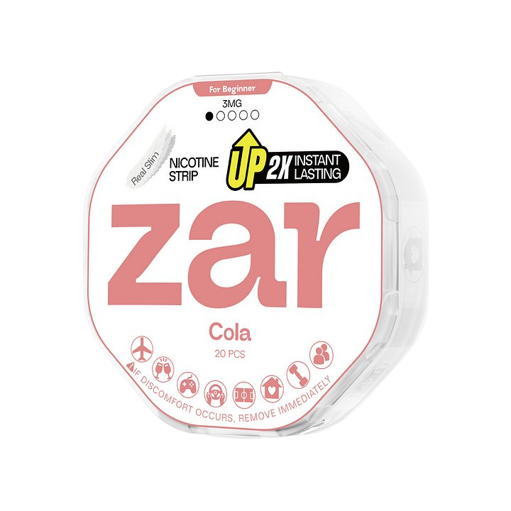 Oral zar Airpouchzar nicotine pouches zar pouch zar pouches Cola Flavor Flavour 3mg nicotine strength Just 0.1mm super thin